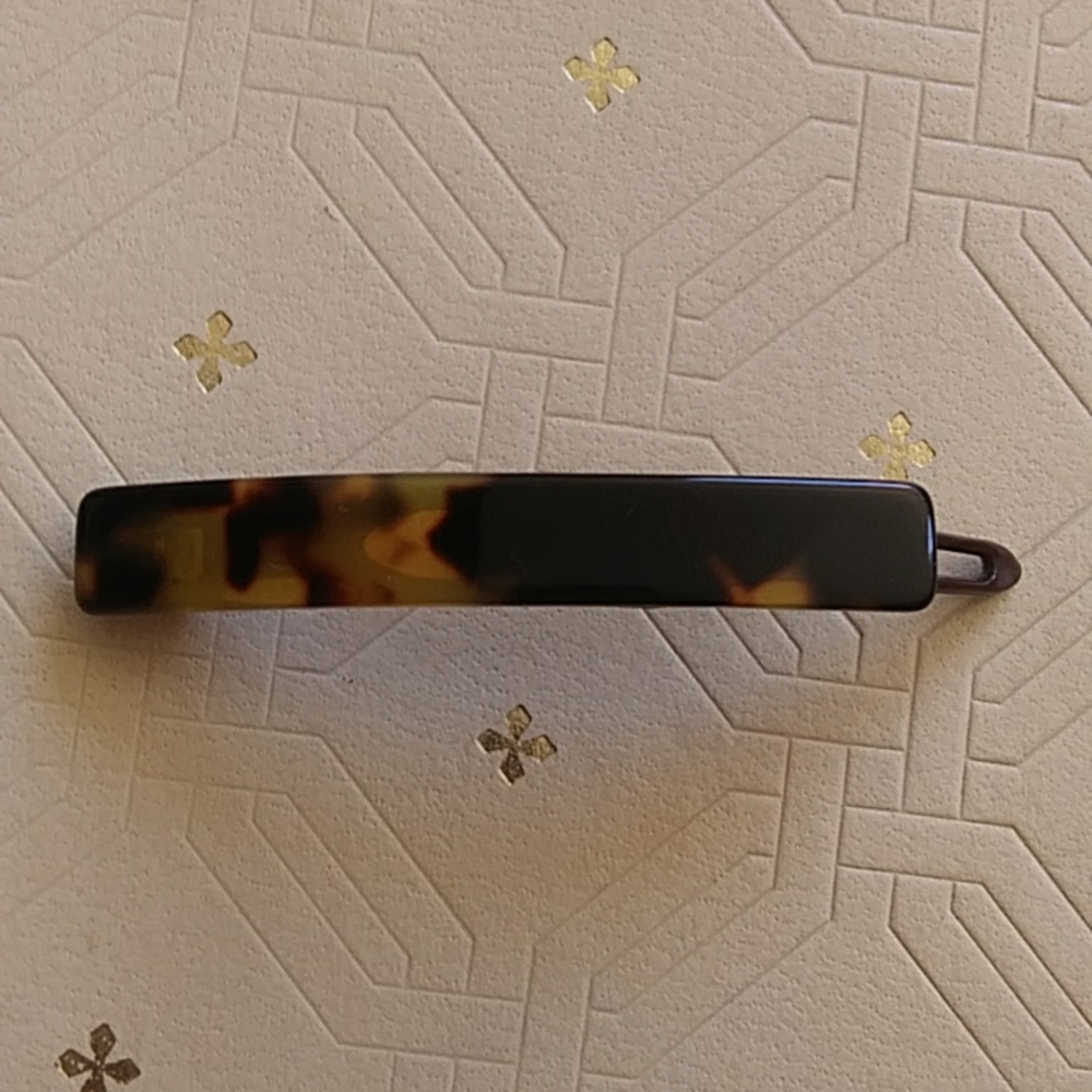French tortoise handmade boho barrette made in France